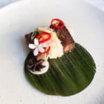 Starchefs Awards Gala - Beef Pares (PAH-res) – Anise Braised Beef Brisket, Sticky Rice, Radish, Serrano Peppers